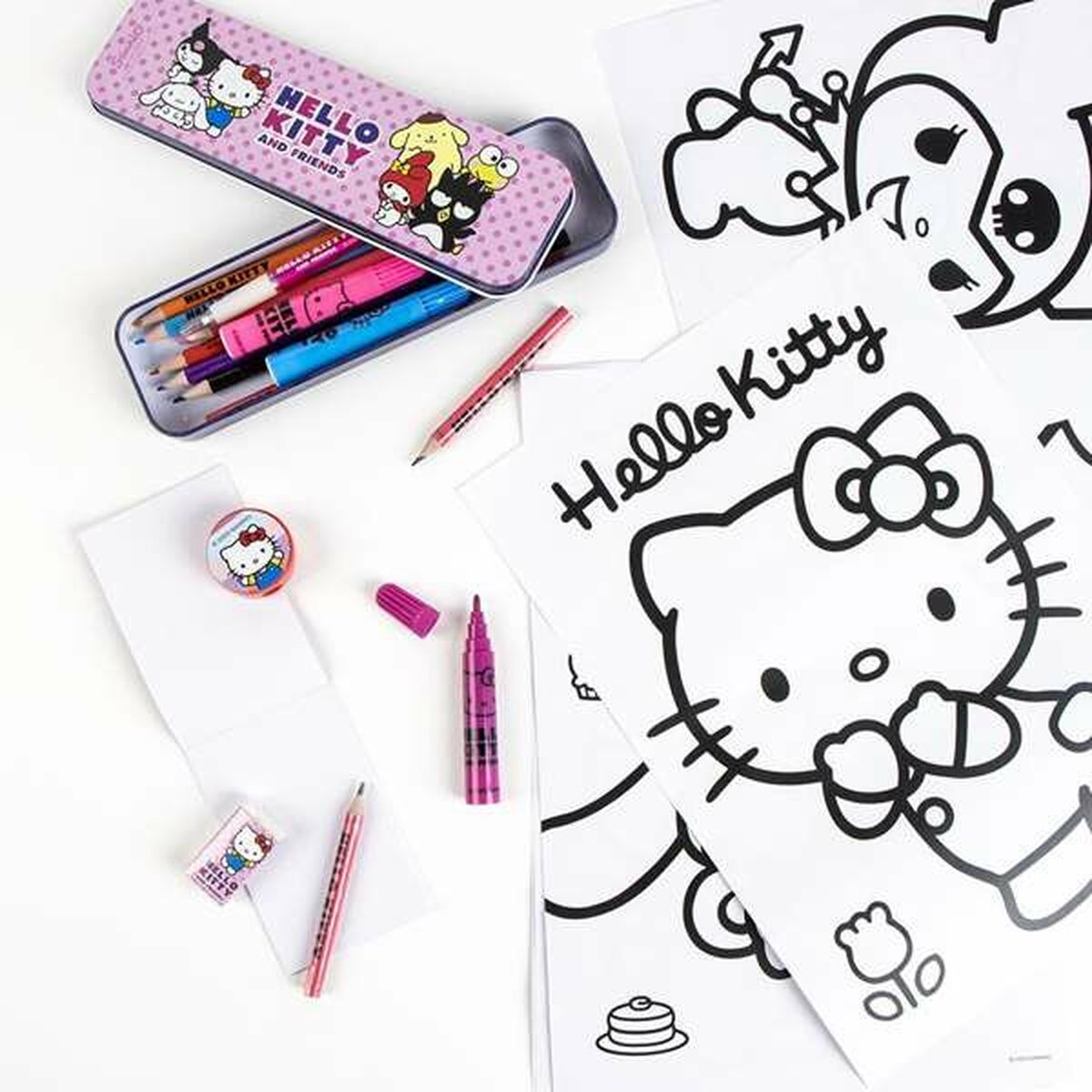 Set pentru desen Hello Kitty Alb - Jucarii si jocuri, Activități creative