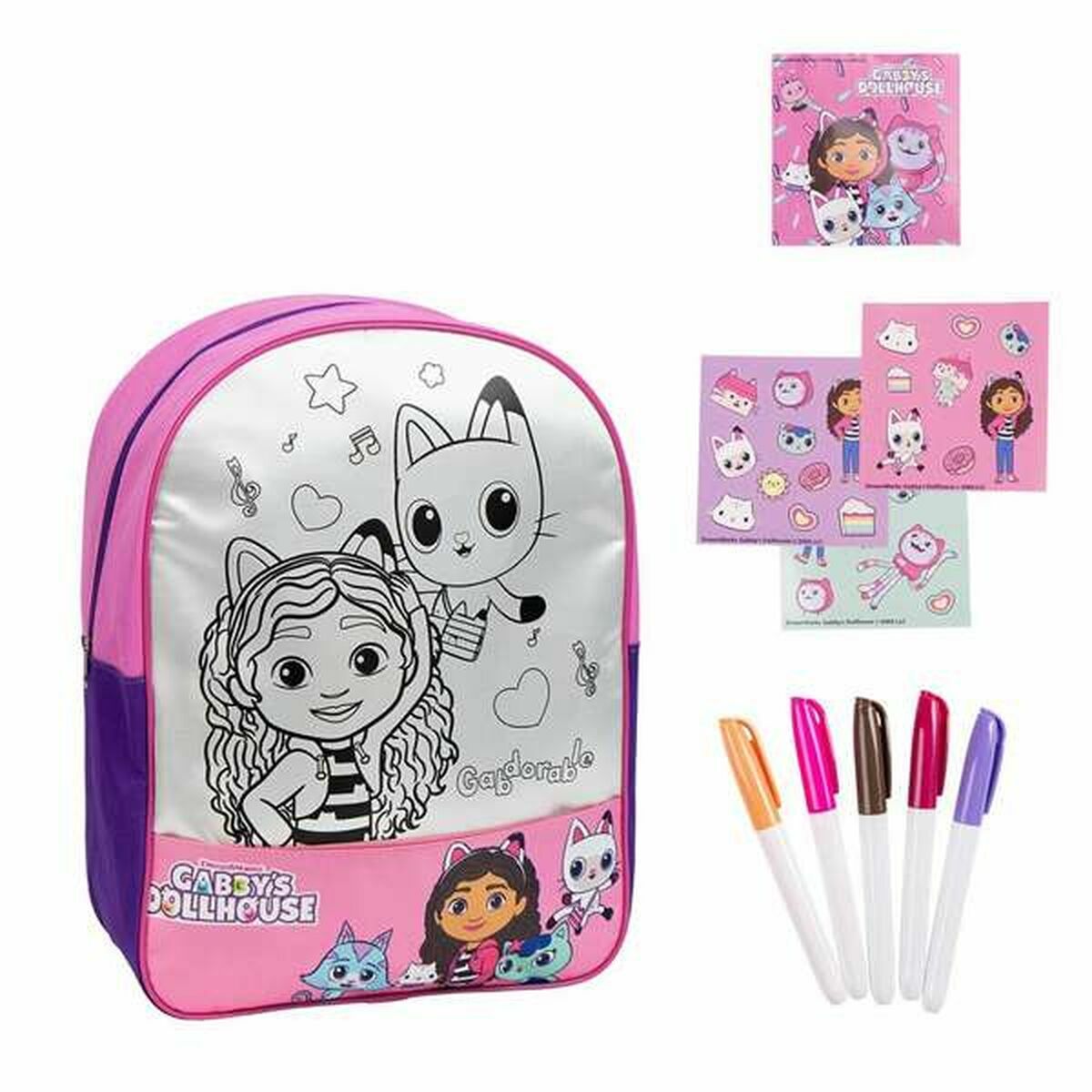 Rucsac pentru Copii Gabby's Dollhouse Roz - Birou și papetărie, Material școlar și educațional