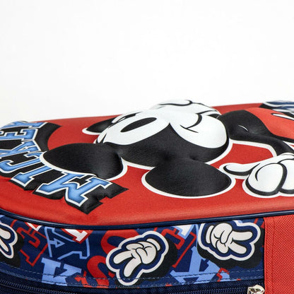 Ghiozdan cu Roți Mickey Mouse Roșu 25,0 x 31,0 x 10,0 cm 3D - Birou și papetărie, Material școlar și educațional
