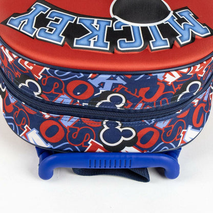 Ghiozdan cu Roți Mickey Mouse Roșu 25,0 x 31,0 x 10,0 cm 3D - Birou și papetărie, Material școlar și educațional