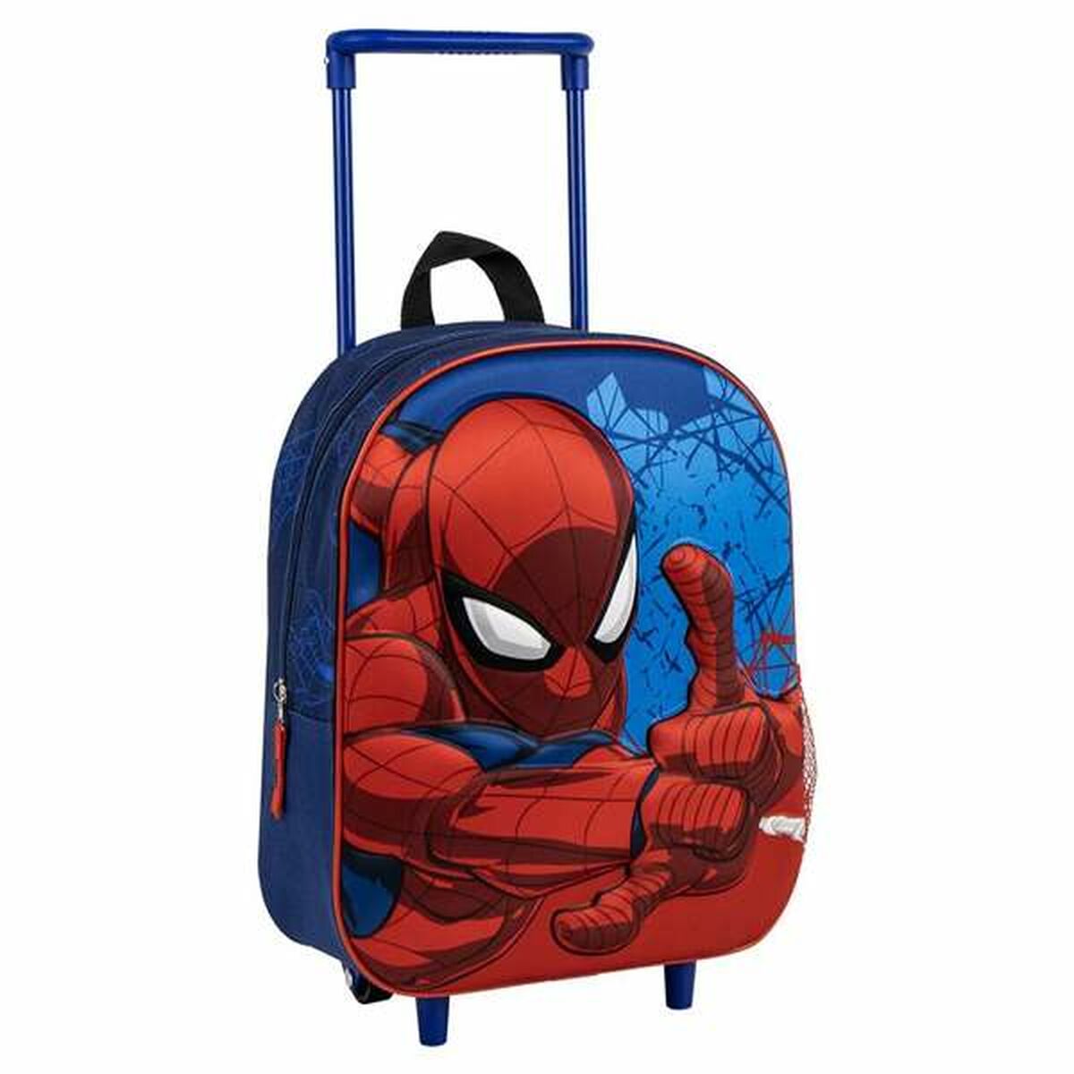 Ghiozdan 3D cu Roți Spider-Man Albastru 25,0 x 31,0 x 10,0 cm - Birou și papetărie, Material școlar și educațional