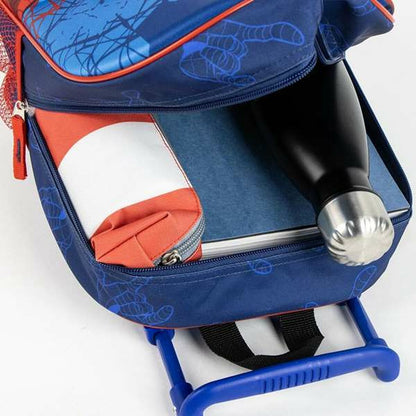 Ghiozdan 3D cu Roți Spider-Man Albastru 25,0 x 31,0 x 10,0 cm - Birou și papetărie, Material școlar și educațional