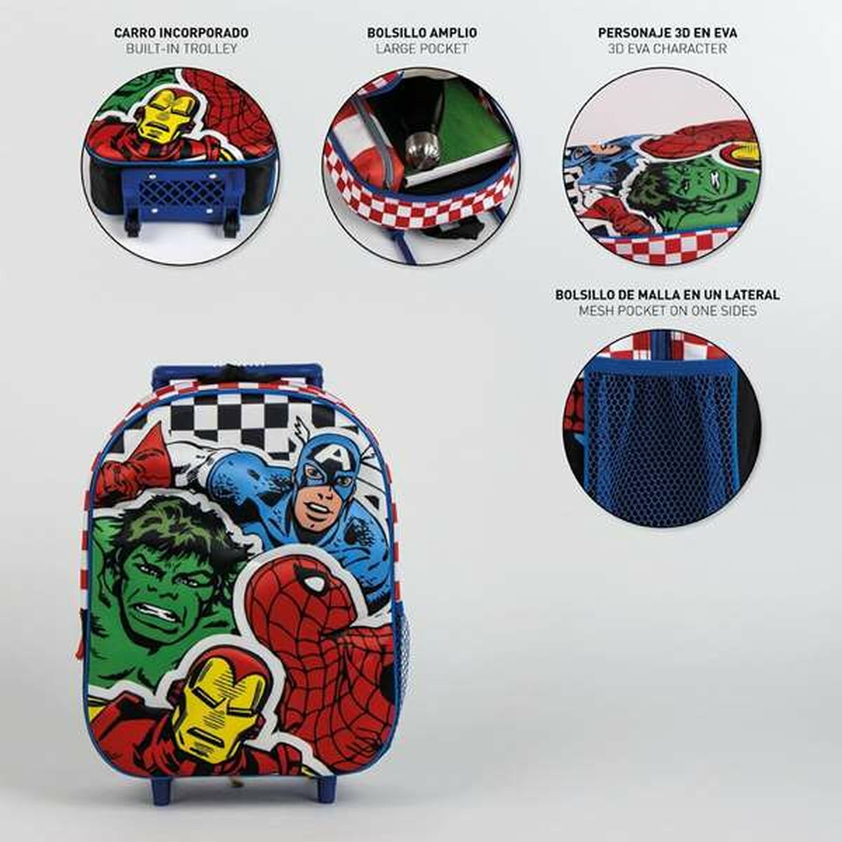 Ghiozdan 3D cu Roți The Avengers 25,0 x 31,0 x 10,0 cm - Birou și papetărie, Material școlar și educațional