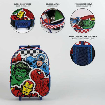 Ghiozdan 3D cu Roți The Avengers 25,0 x 31,0 x 10,0 cm - Birou și papetărie, Material școlar și educațional