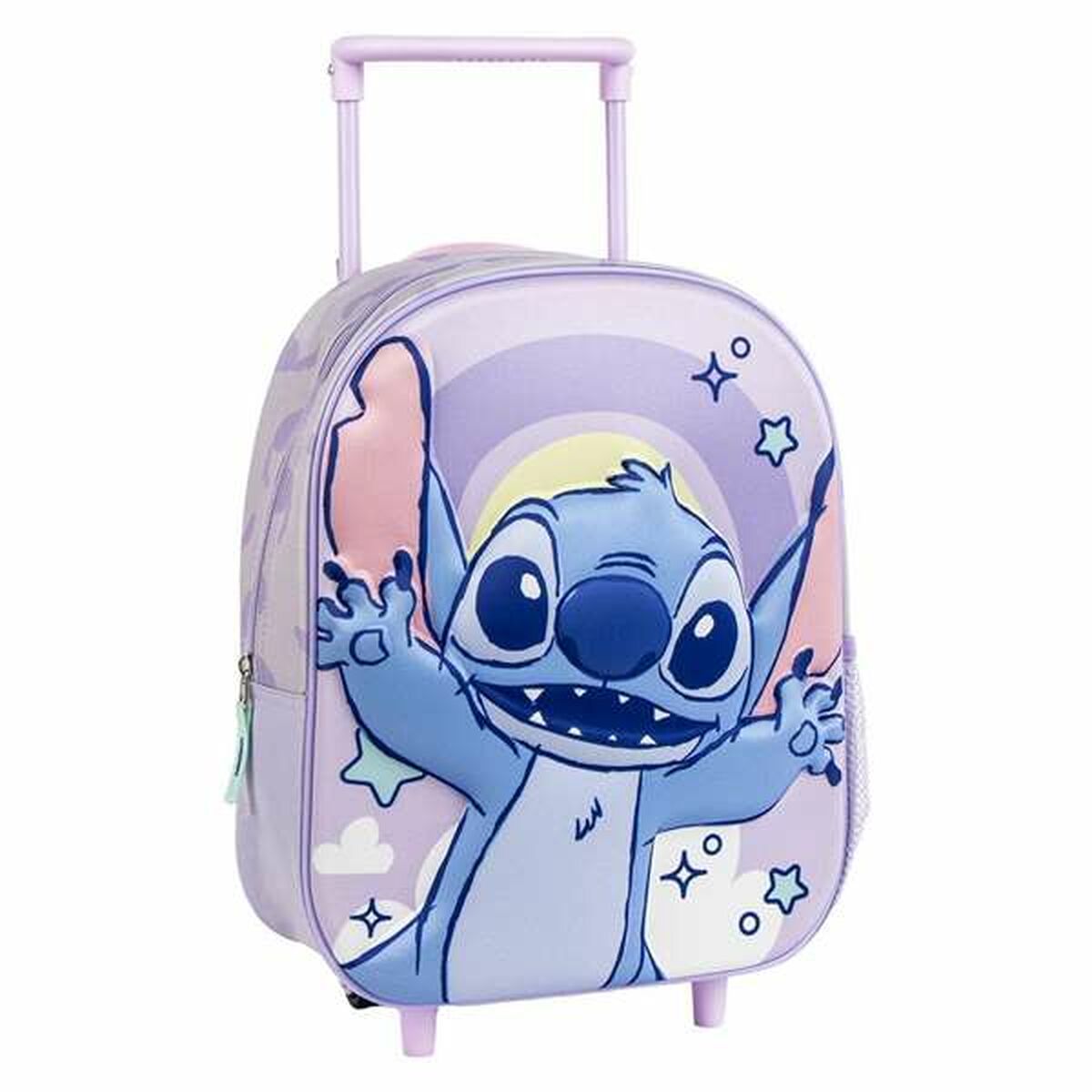 Ghiozdan 3D cu Roți Stitch Liliachiu 25,0 x 31,0 x 10,0 cm - Birou și papetărie, Material școlar și educațional