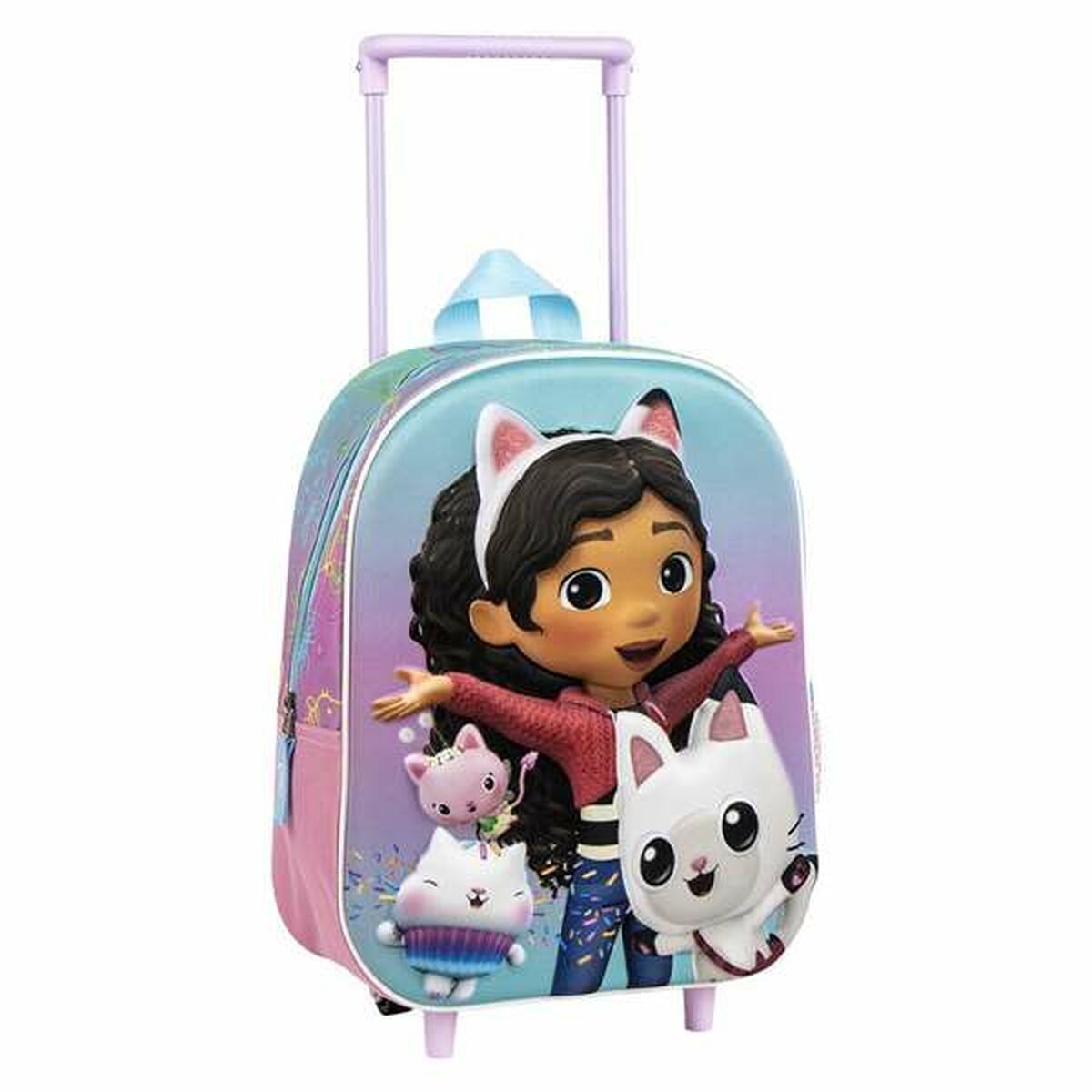 Ghiozdan 3D cu Roți Gabby's Dollhouse Roz 25,0 x 31,0 x 10,0 cm - Birou și papetărie, Material școlar și educațional