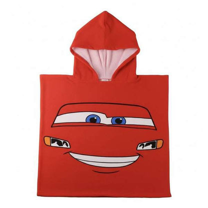 Prosop-Poncho cu Glugă Cars Roșu 55 x 77 cm - Acasă și bucătărie, Baie