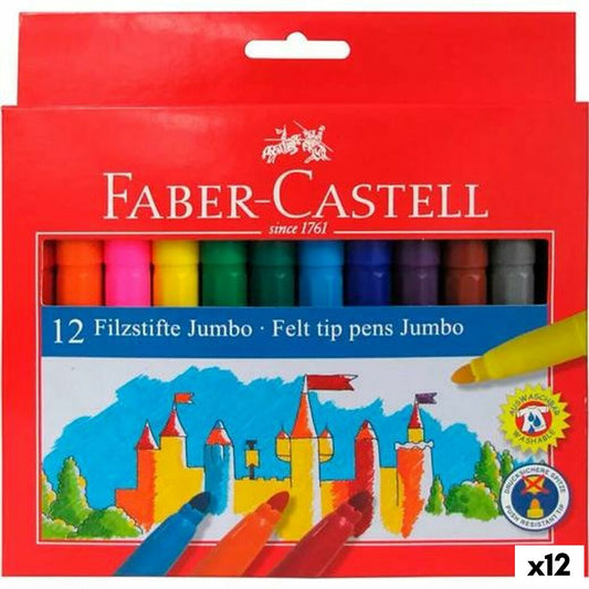 Set de Carioci Faber-Castell Jumbo Carcasă Multicolor (12 Unități) - Birou și papetărie, Pixuri, creioane și articole de scris