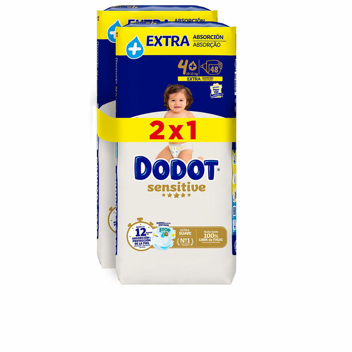 Scutece de unică folosință Dodot Sensitive Extra 4 10-15 kg (96 Unități) - Sănătate și îngrijire personală, Îngrijirea copiilor și puericultură