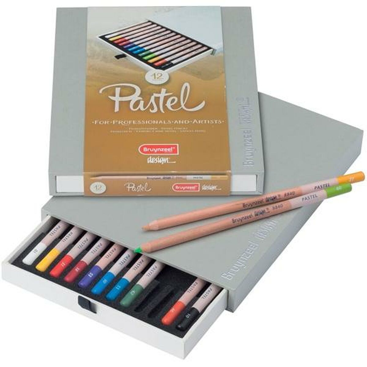 Creion pastel Bruynzeel Design Carcasă 12 Piese Multicolor - Birou și papetărie, Arte și Meserii