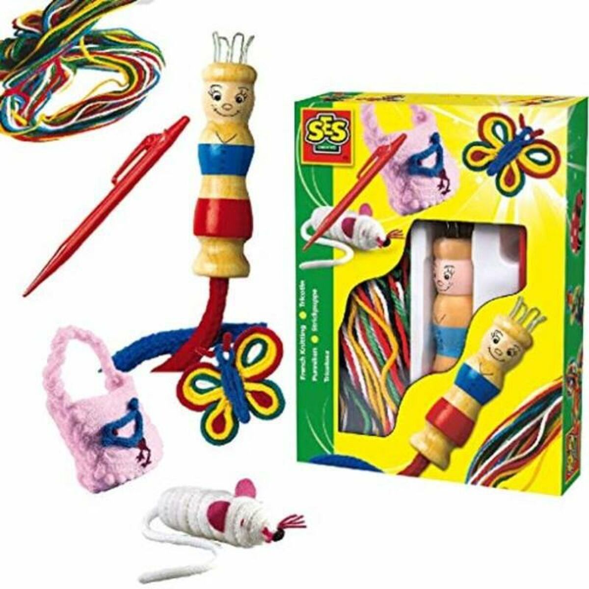 Joc Educativ SES Creative Tricotin With yarns of different colors Multicolor (1 Piese) - Jucarii si jocuri, Jocuri și accesorii