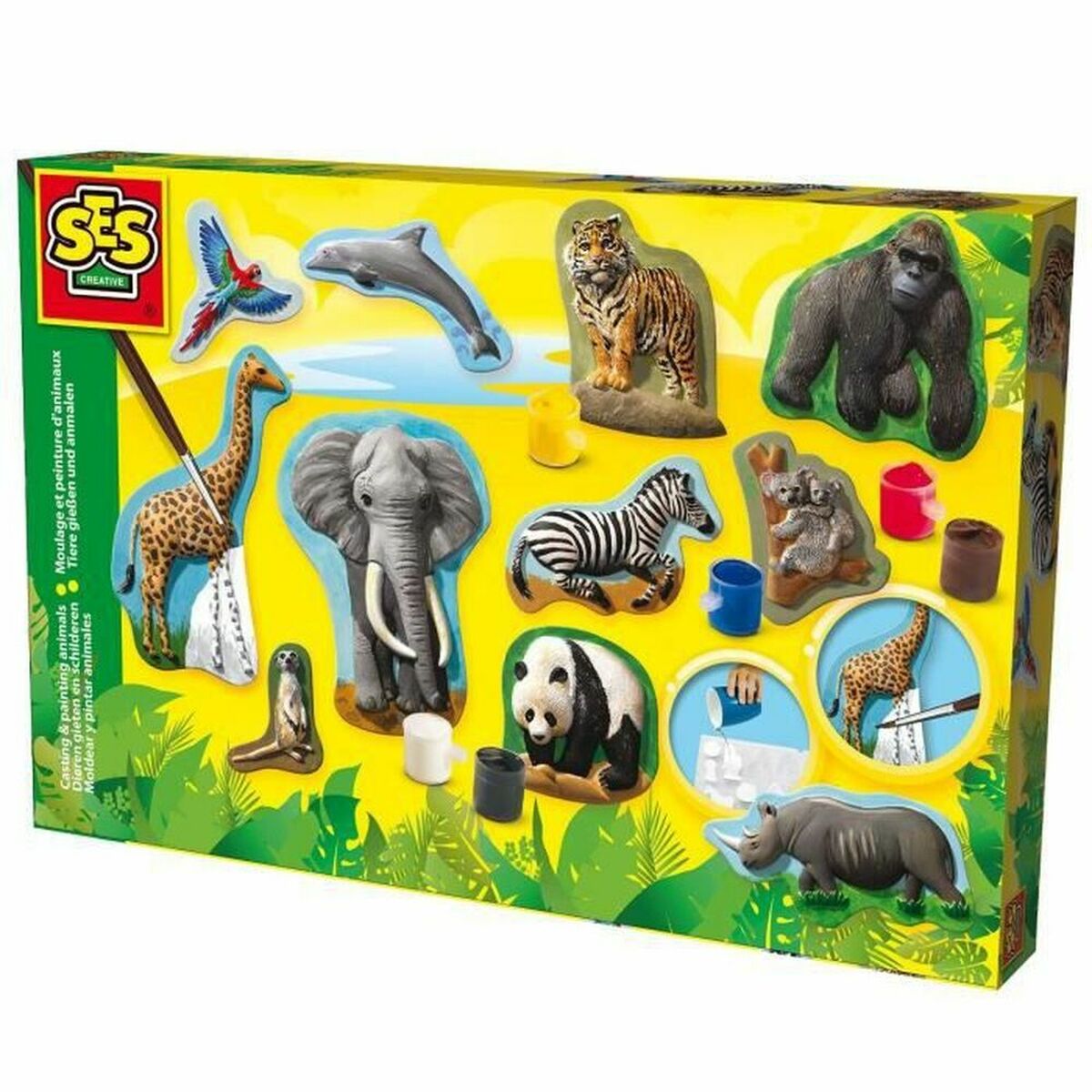 Set artizanat SES Animale mulaj si desen - Jucarii si jocuri, Activități creative