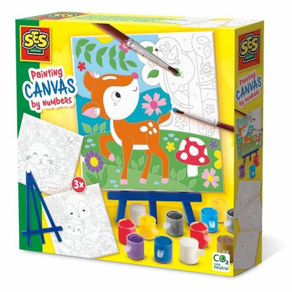 Set pentru desen SES Creative Painting by number on canvas (3 Piese) - Birou și papetărie, Arte și Meserii