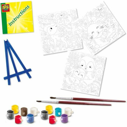 Set pentru desen SES Creative Painting by number on canvas (3 Piese) - Birou și papetărie, Arte și Meserii