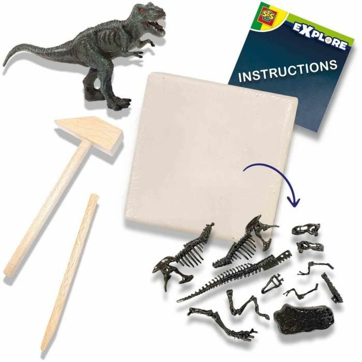 Joc de Excavare SES Creative T-rex - Jucarii si jocuri, Învățare și educație