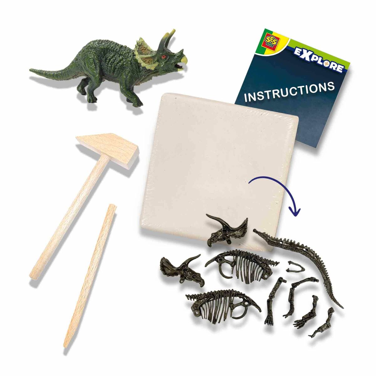 Joc de Excavare SES Creative Triceratops - Jucarii si jocuri, Învățare și educație