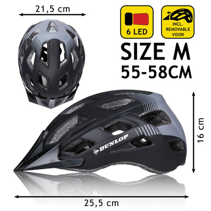 Cască de Ciclism pentru Adulți Dunlop M Negru Lumină LED - Sport și în aer liber, Ciclism