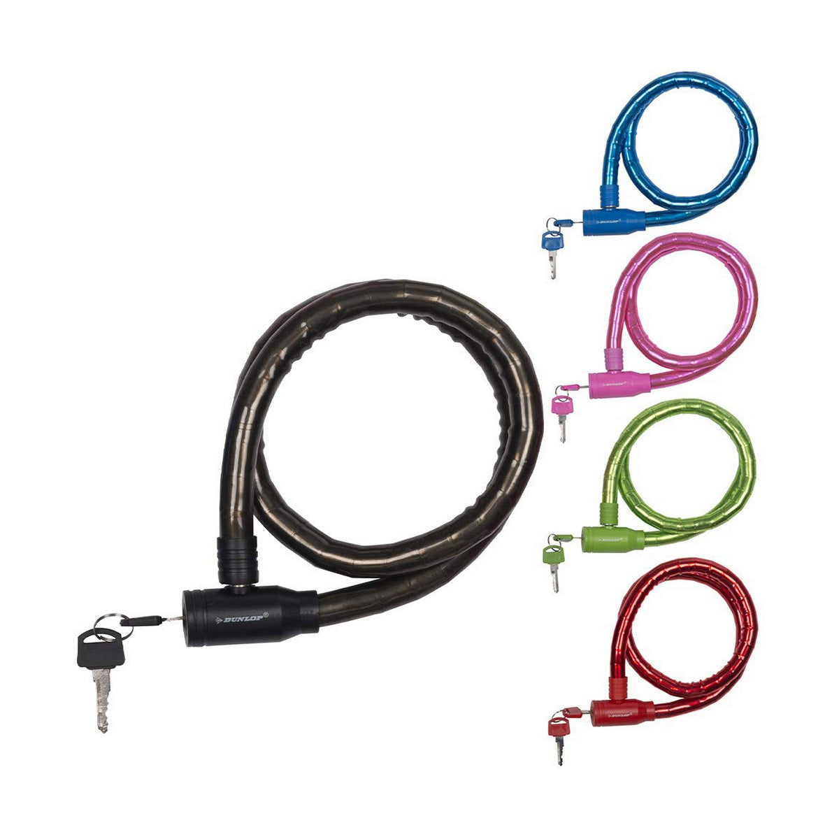 Lacăt cu cheie Dunlop 65 cm Cablu - Sport și în aer liber, Ciclism