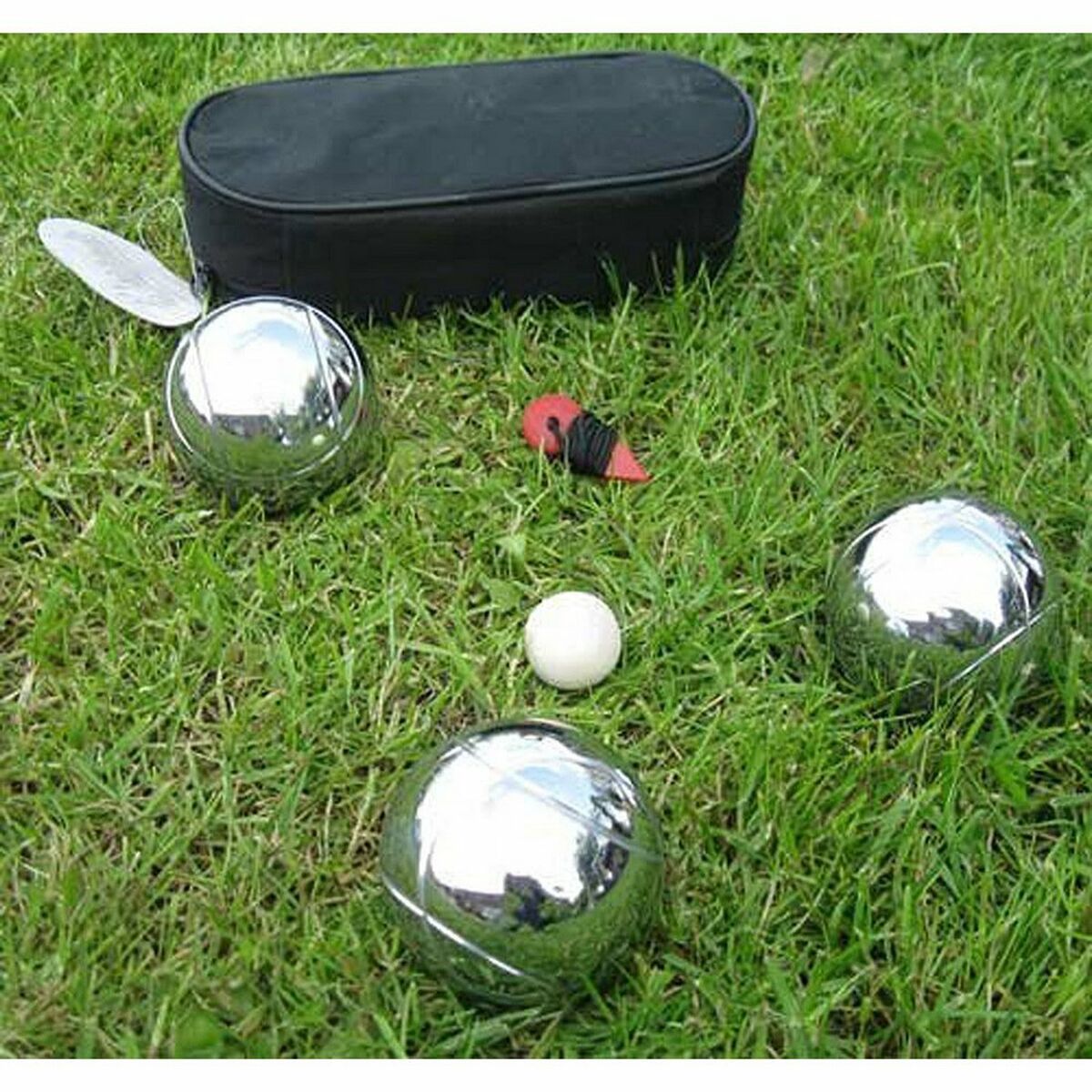 Set cu bile joc Petanque Dimatel Geantă de transport Metal 5 Piese (8 x 23 x 6,5 cm) - Jucarii si jocuri, În aer liber și sport