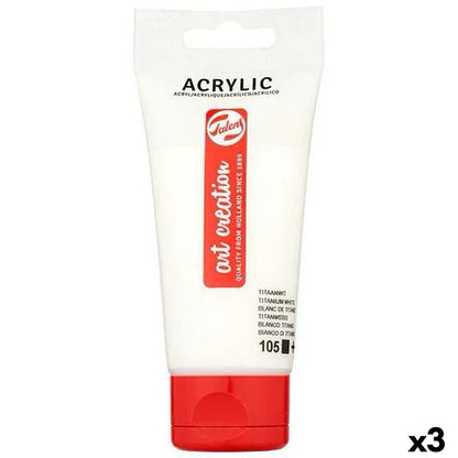 Vopsea acrilică Talens Alb 75 ml (3 Unități) - Birou și papetărie, Arte și Meserii