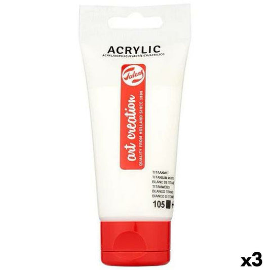 Vopsea acrilică Talens Alb 75 ml (3 Unități) - Birou și papetărie, Arte și Meserii