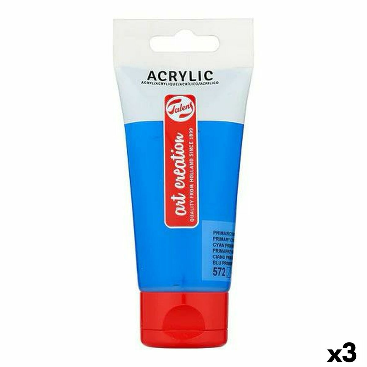 Vopsea acrilică Talens Art Creation Cyan 75 ml (3 Unități) - Birou și papetărie, Arte și Meserii