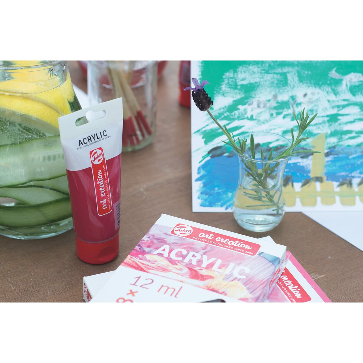 Set de pictură în acrilic Talens Multicolor 12 ml 8 Piese - Birou și papetărie, Arte și Meserii