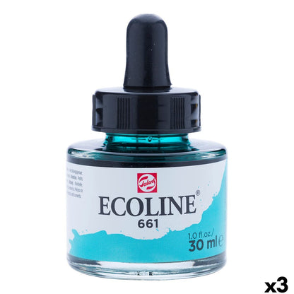 Acuarele Talens Ecoline Verde Turcoaz 30 ml (3 Unități) - Birou și papetărie, Arte și Meserii
