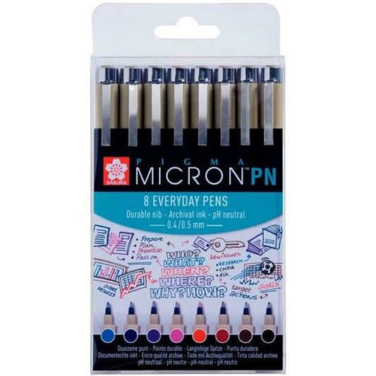 Set de Carioci Talens Sakura Pigma Micron PN 8 Piese Multicolor - Birou și papetărie, Pixuri, creioane și articole de scris