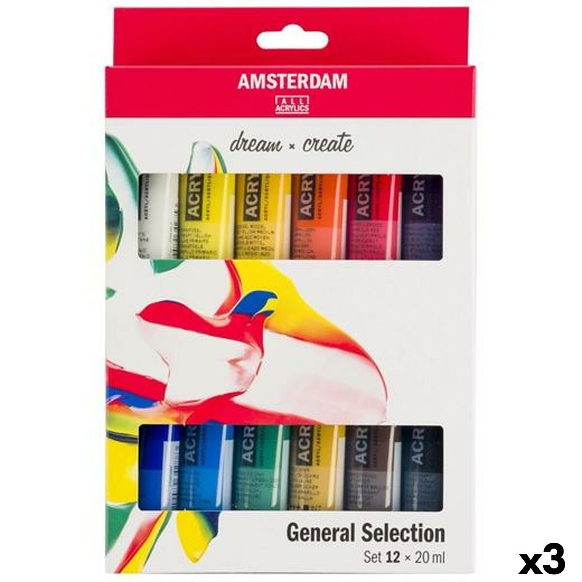 Set de pictură în acrilic Talens Amsterdam Multicolor 20 ml 12 Piese (3 Unități) - Birou și papetărie, Arte și Meserii