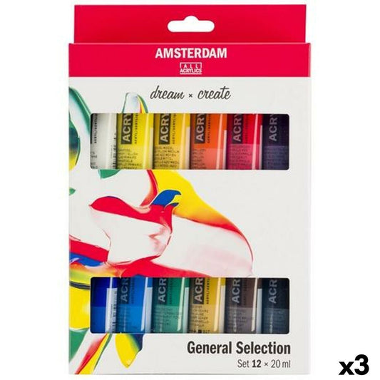 Set de pictură în acrilic Talens Amsterdam Multicolor 20 ml 12 Piese (3 Unități) - Birou și papetărie, Arte și Meserii