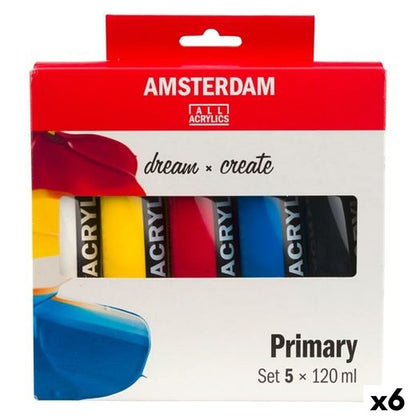 Set de pictură în acrilic Talens Amsterdam Primary Multicolor 120 ml (6 Unități) - Birou și papetărie, Arte și Meserii