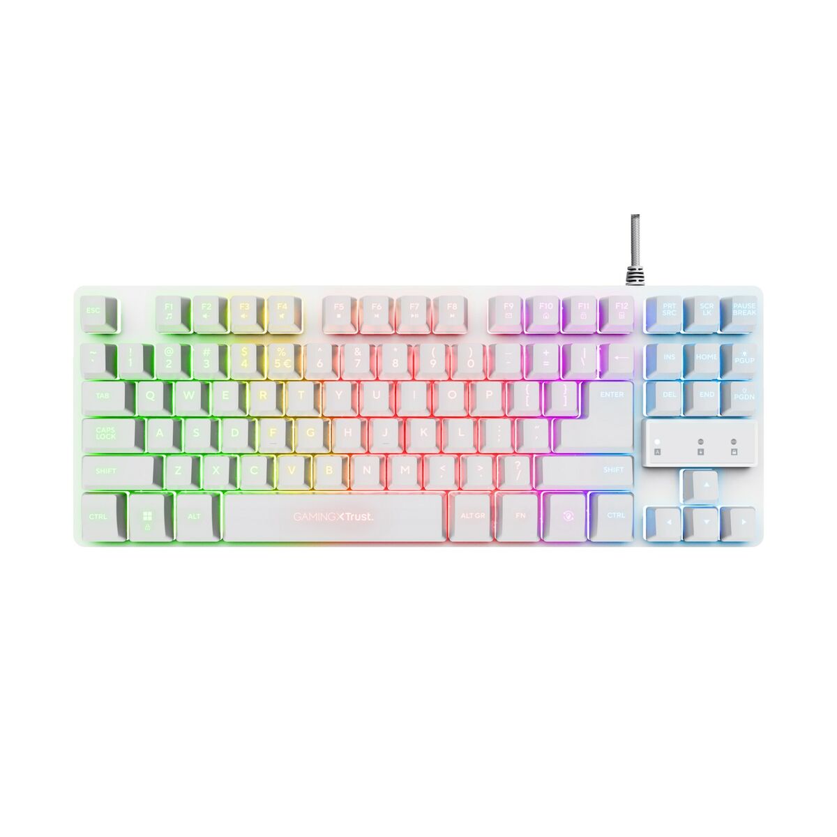 Tastatură Gaming Trust GXT 833W THADO Alb Multicolor QWERTY Qwerty US - Tehnică de calcul, Accesorii