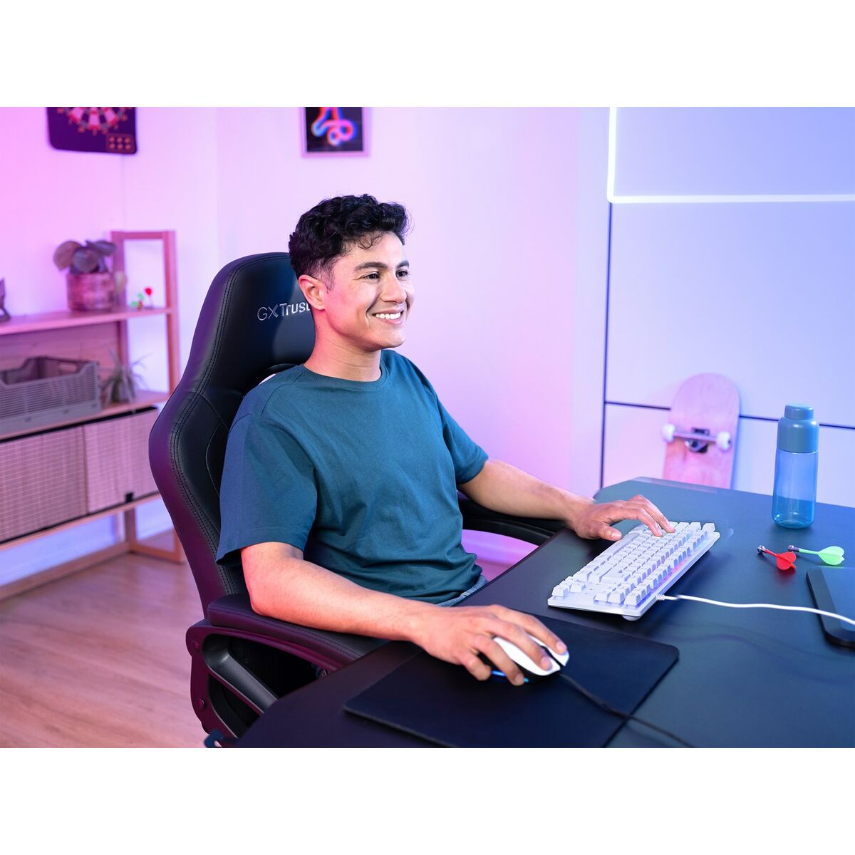 Tastatură Gaming Trust GXT 833W THADO Alb Multicolor QWERTY Qwerty US - Tehnică de calcul, Accesorii