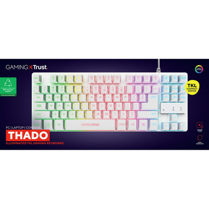 Tastatură Gaming Trust GXT 833W THADO Alb Multicolor QWERTY Qwerty US - Tehnică de calcul, Accesorii