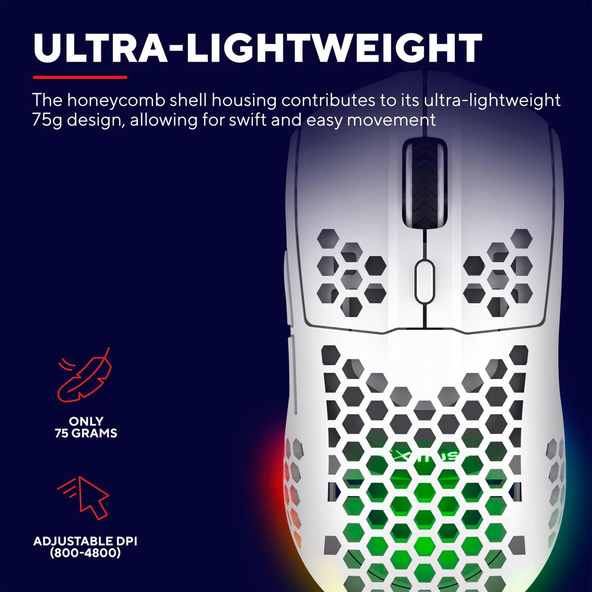 Mouse Gaming Trust GXT 929 4800 dpi Alb - Tehnică de calcul, Accesorii