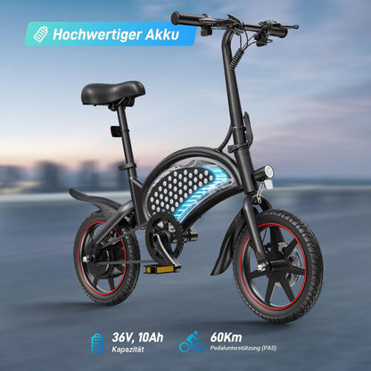 Bicicletă Electrică DYU DYU-D3S-001 Negru 250 W 10 Ah 14" - Sport și în aer liber, Ciclism