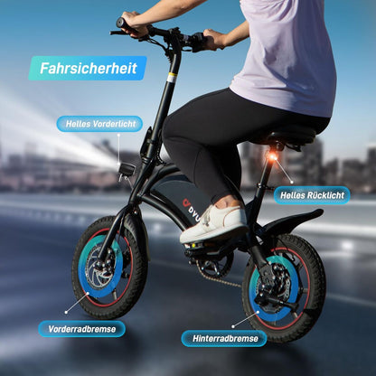 Bicicletă Electrică DYU DYU-D3S-001 Negru 250 W 10 Ah 14" - Sport și în aer liber, Ciclism