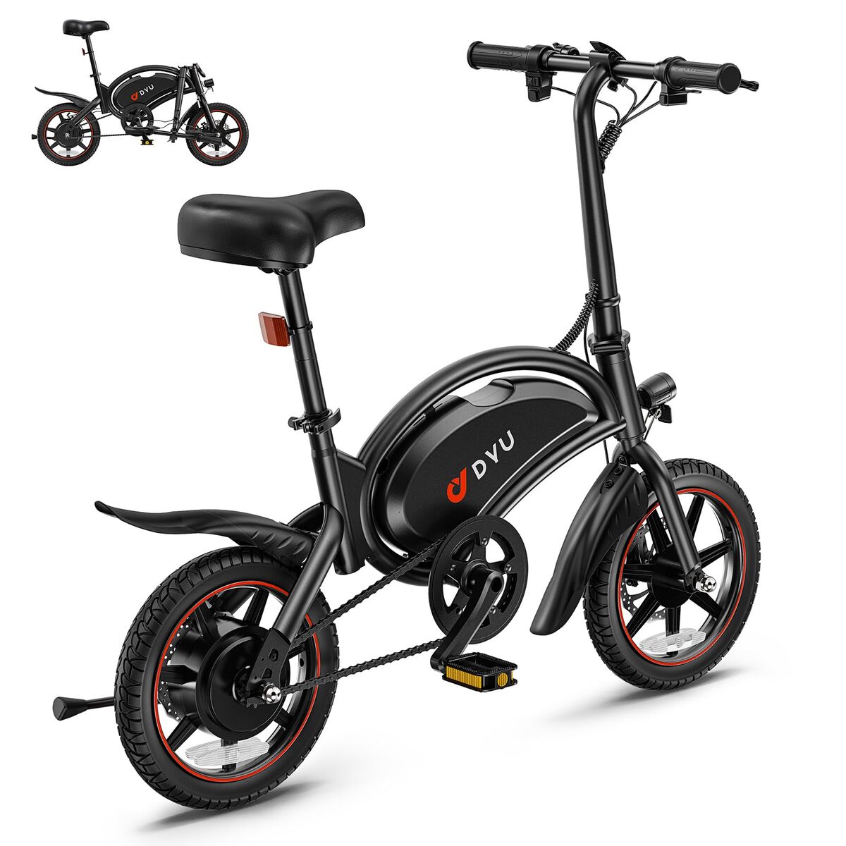 Bicicletă Electrică DYU DYU-D3S-001 Negru 250 W 10 Ah 14" - Sport și în aer liber, Ciclism