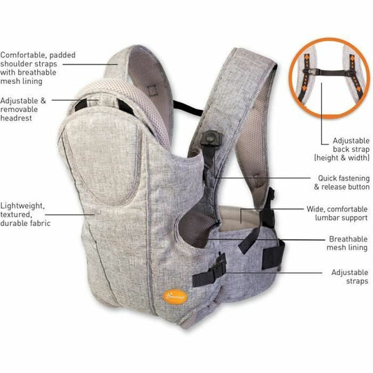 Rucsac port bebe Dreambaby Oxford Gri + 3 ani 15 kg - Sport și în aer liber, Camping și drumeții