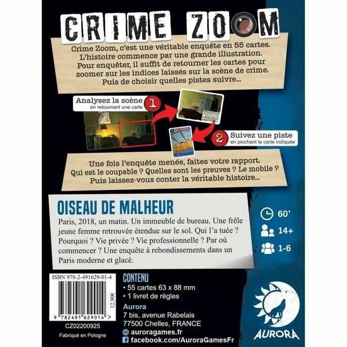 Joc de Masă Asmodee Crime Zoom : Oiseau de Malheur (FR) - Jucarii si jocuri, Jocuri și accesorii
