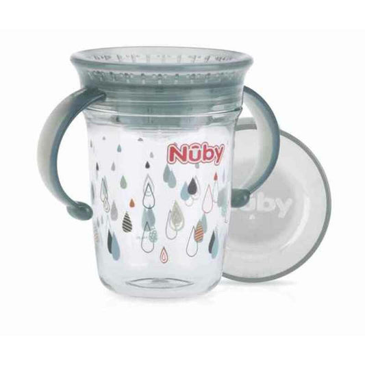 Paharul de învăţare Nûby NV0414019GREY + 6 Luni 360º Gri 240 ml - Bebelus, Alăptarea și hrănirea