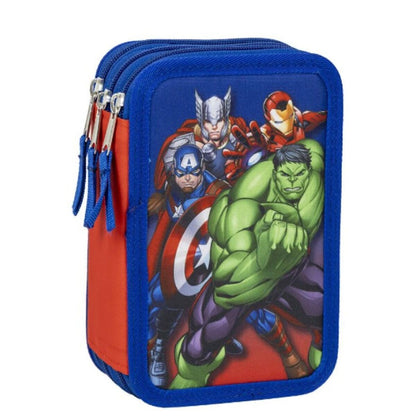 Penar Triplu The Avengers Albastru 12,5 x 6,5 x 19,5 cm - Birou și papetărie, Material școlar și educațional