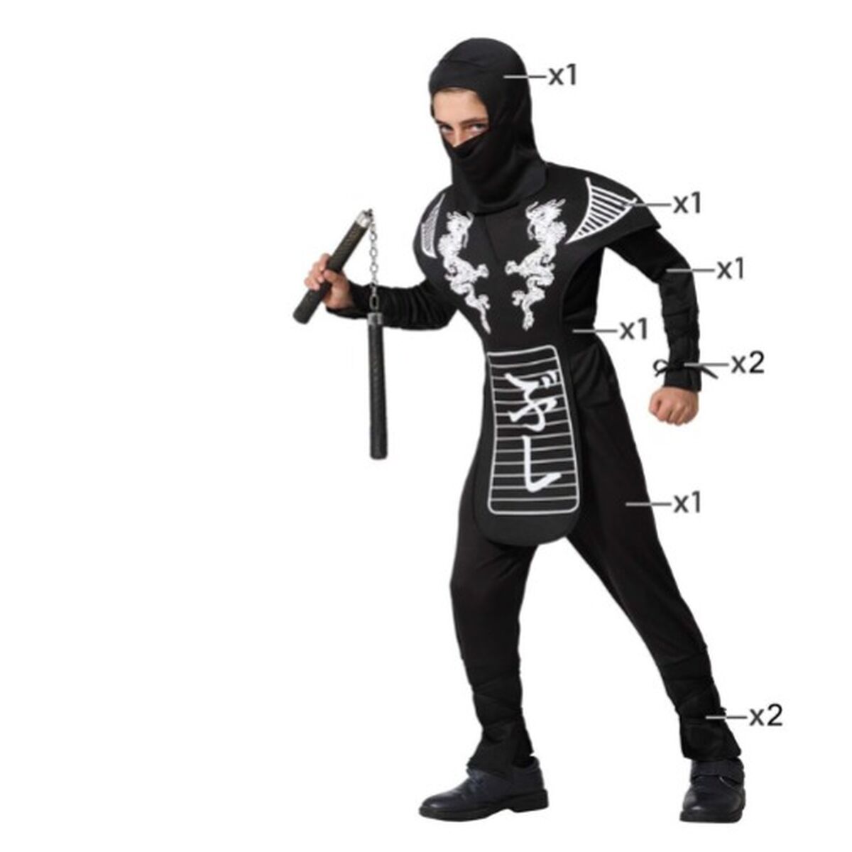 Costum Deghizare pentru Copii Multicolor Ninja - Jucarii si jocuri, Costume și accesorii