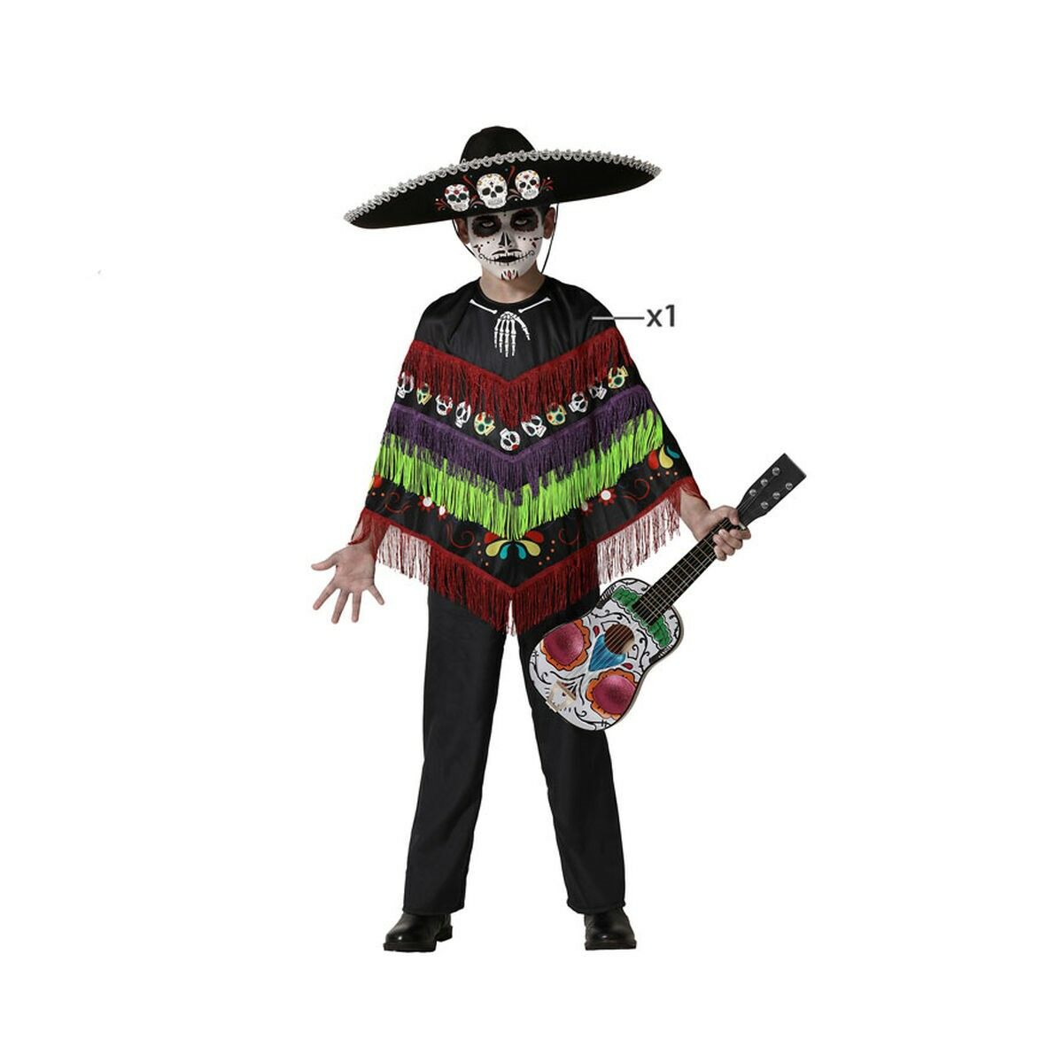 Costum Deghizare pentru Copii Negru Schelet Poncho - Jucarii si jocuri, Costume și accesorii