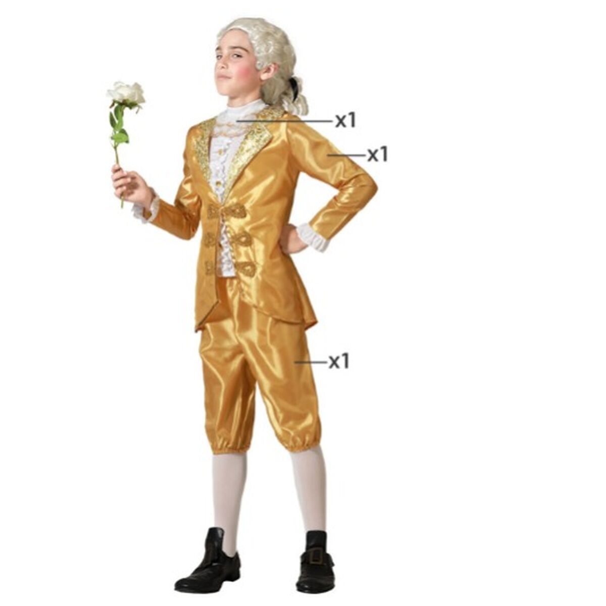 Costum Deghizare pentru Copii Auriu* Curtezan Infantil - Jucarii si jocuri, Costume și accesorii