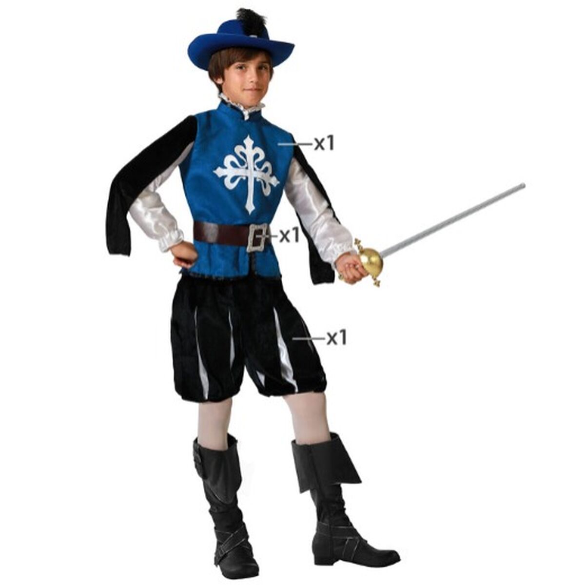 Costum Deghizare pentru Copii Mușchetar Albastru - Jucarii si jocuri, Costume și accesorii