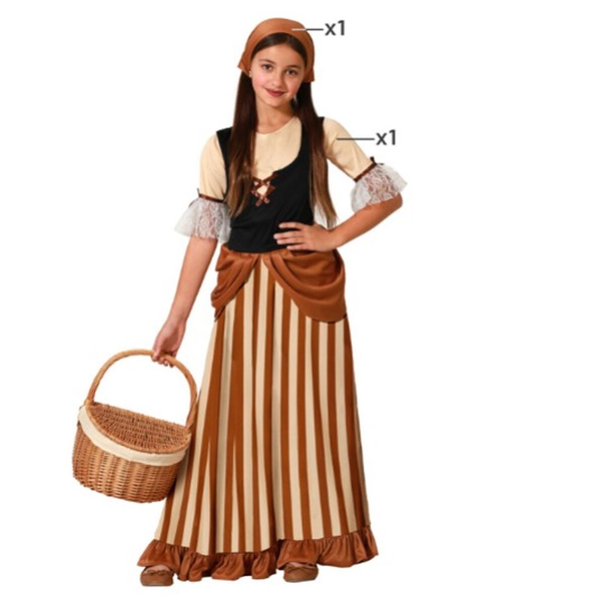 Costum Deghizare pentru Copii Chelneriță 10-12 Ani - Jucarii si jocuri, Costume și accesorii