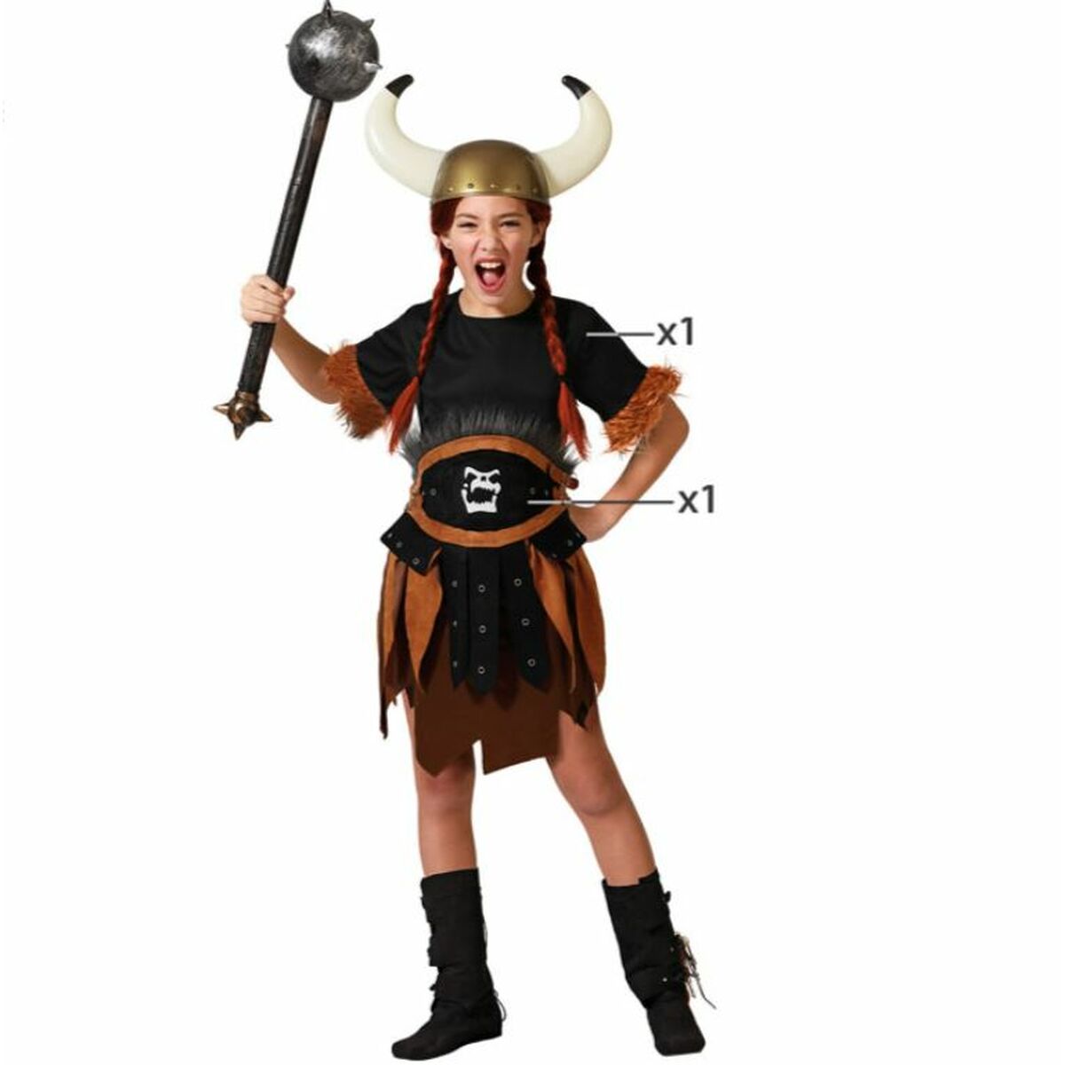 Costum Deghizare pentru Copii Femeie Viking Fată - Jucarii si jocuri, Costume și accesorii