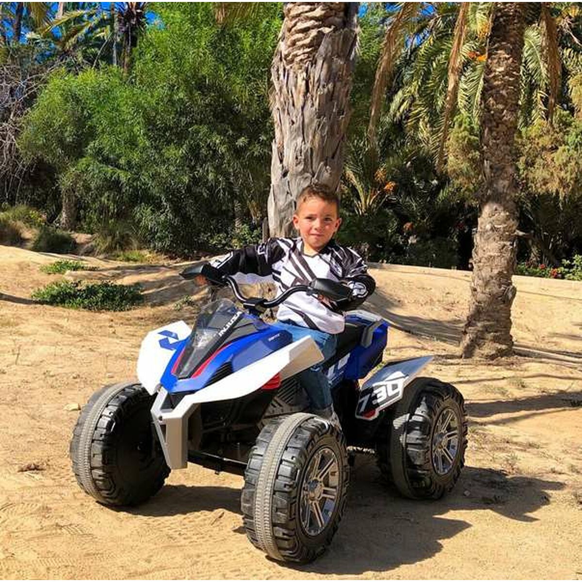 ATV electric Quad Injusa Rage Lumină Albastru Alb 12 V - Jucarii si jocuri, În aer liber și sport